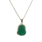 Buddha Gemstone Partial Halo 16” Necklace