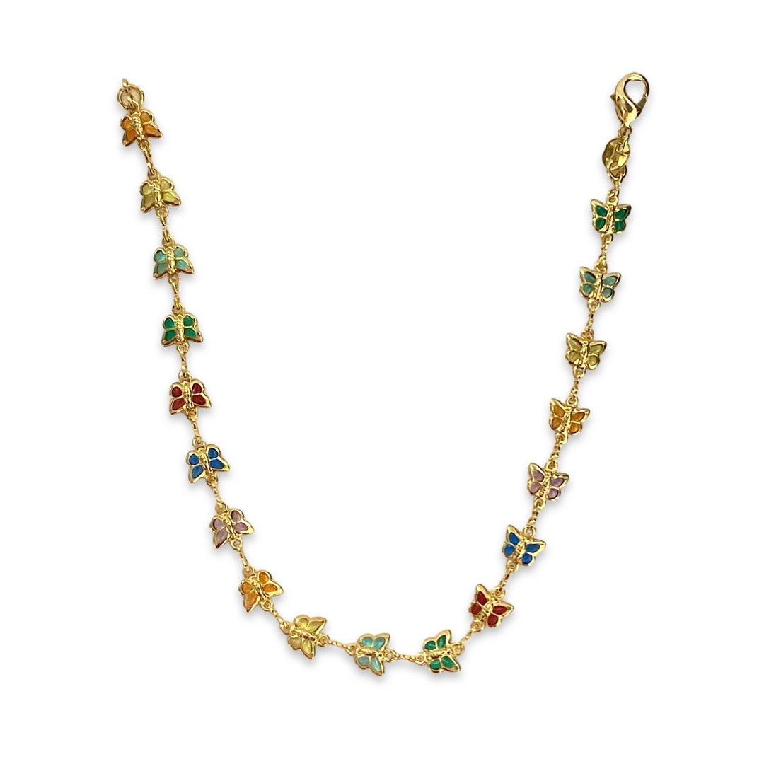 Gold Filled Rainbow Butterfly Anklet