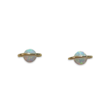 Opaline White Opal Saturn Earrings