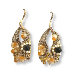 Krista Teardrop Antique Cluster Earrings
