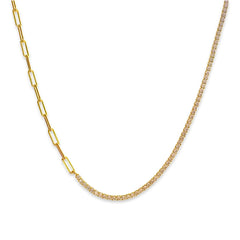 Amy Mixed Media Paperclip Link Tennis Choker