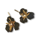 Flower Drop Stud Statement Earrings