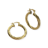 Gold Filled Twist Clasp Hoops