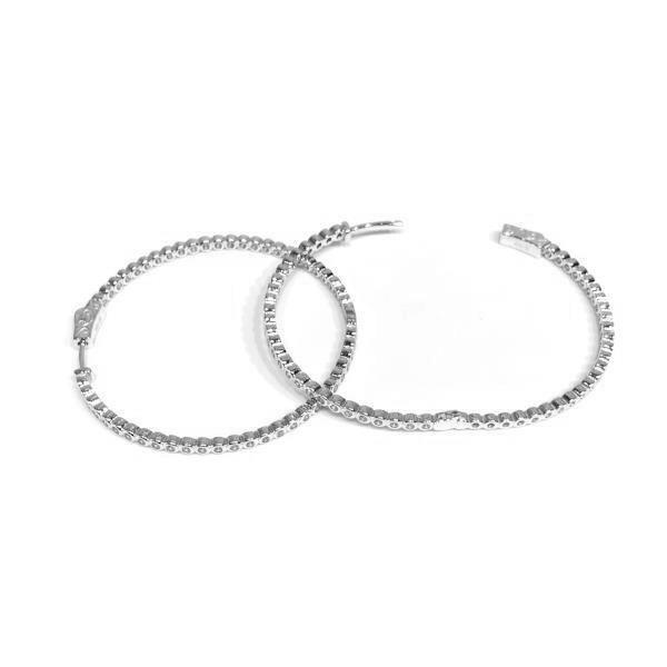 Sparkle Bezel French Clasp Large 2” Hoops