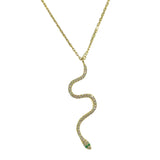 Sassy Snake Emerald Necklace