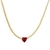 Amy Gemstone Heart Necklace