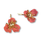 Flower Drop Stud Statement Earrings