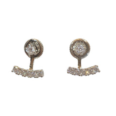 Jacklyn Mini Swing CZ Jacket Earrings
