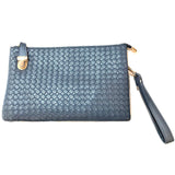 Michelle Buckle Basket Woven Clutch Crossbody Handbag