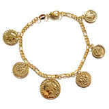 Gold Filled Coin Charm Bracelet