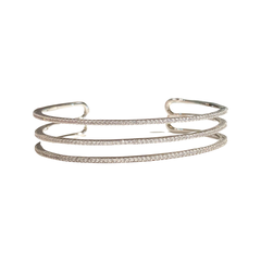 Triple Sparkle Pave Cuff Bracelet