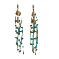 Karen Baguette Beaded Deco Statement Earrings