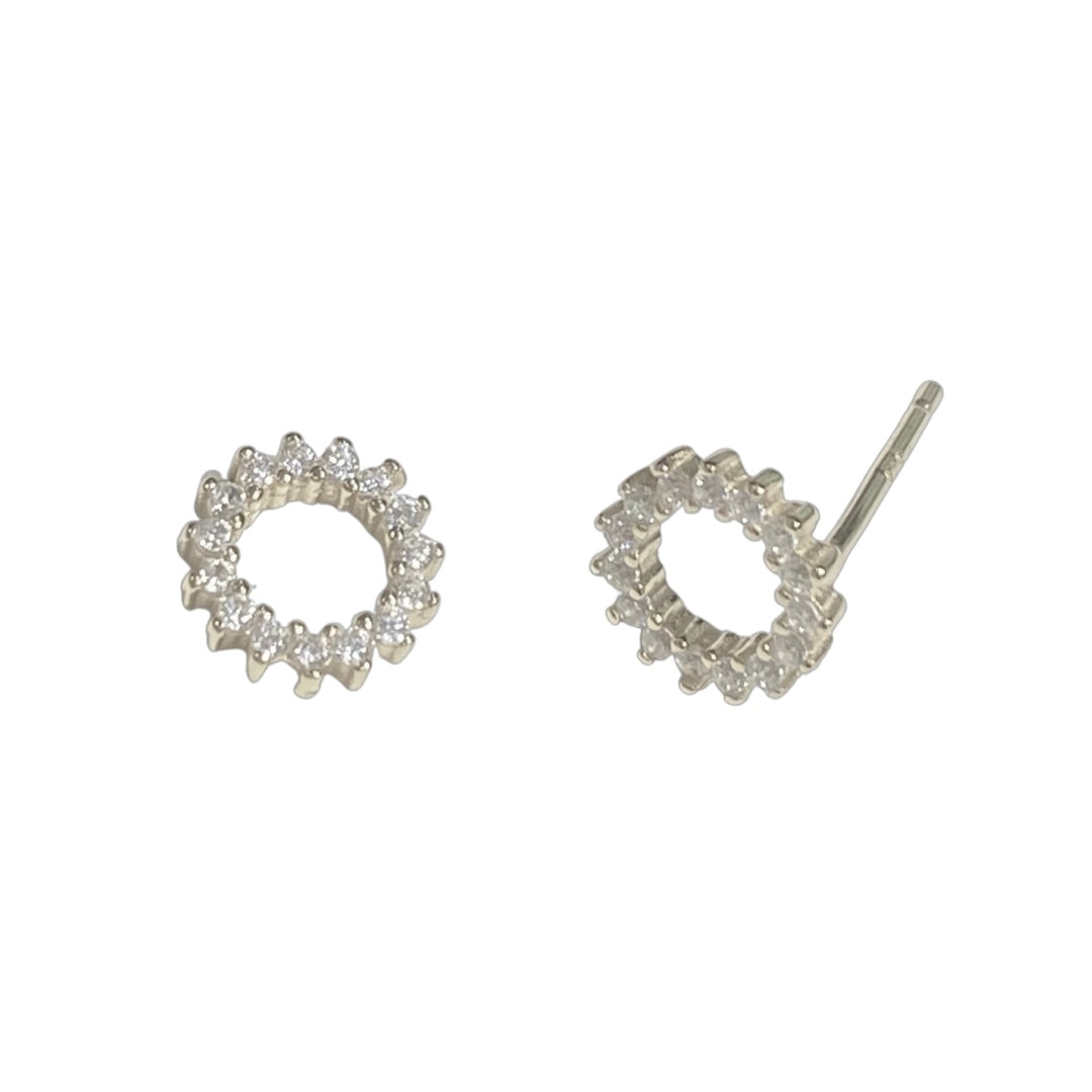 Sunny Circle Clear Studs