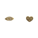 Kory Heart Eyes Brass Studs