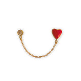 Red Heart Double Chain Stud Earrings