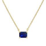 Amy East West Birthstone Rectangle Necklace