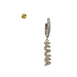 Noellery Silver Mama Huggie Citrine Stud Set