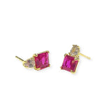 Amy Square Birthstone Baguette Deco Studs