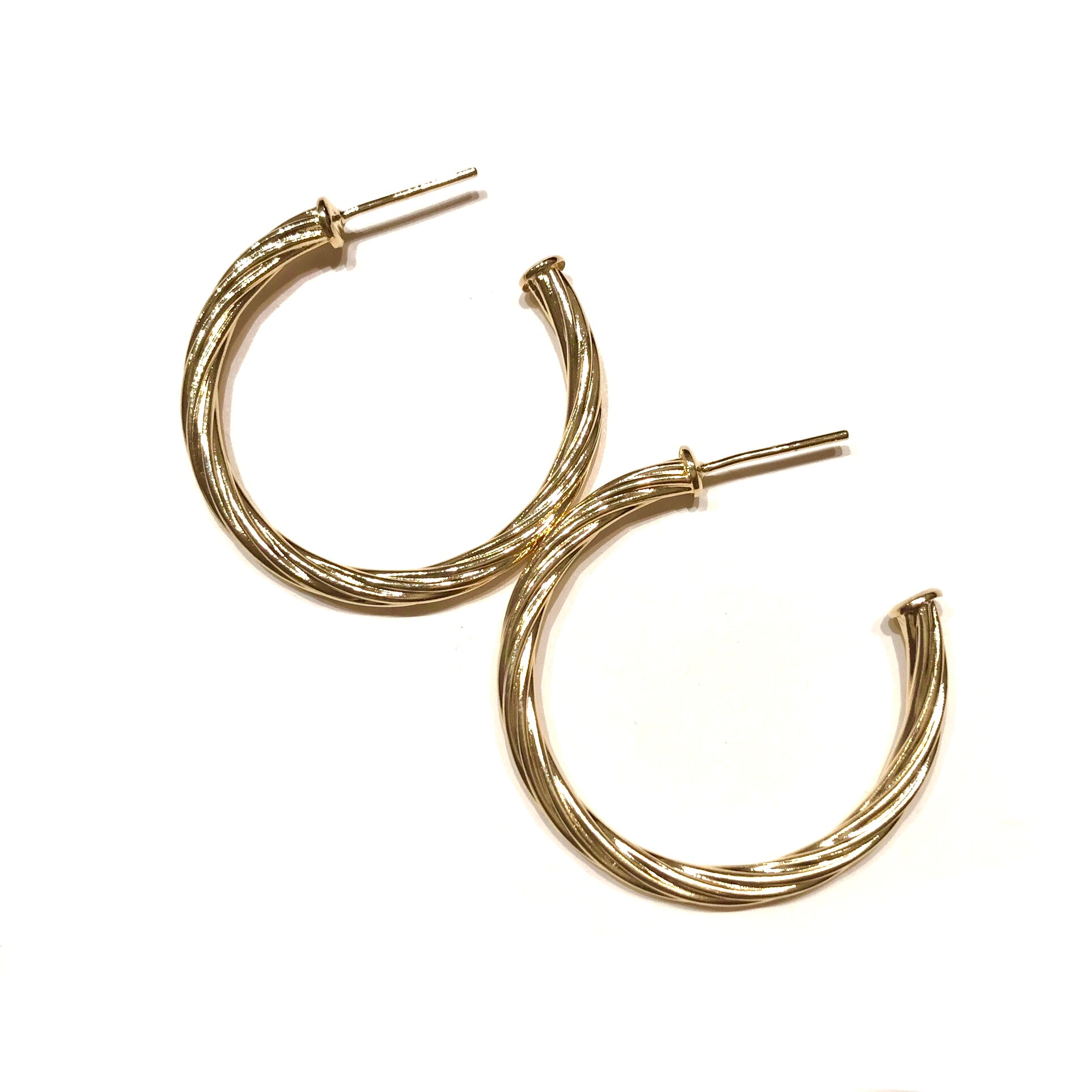 Gold Filled Striped Hoops Studs