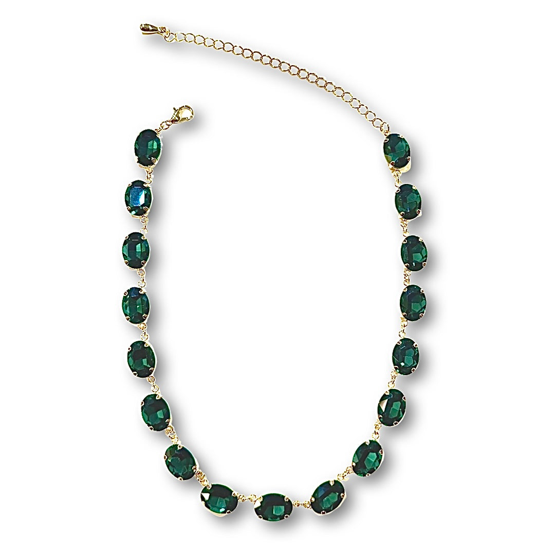 Crystie Color Oval Statement Necklace