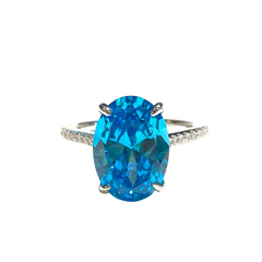 Adriene Oval Blue Topaz Ring