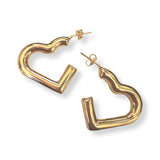 Gold Filled Heart Hollow 1” Tube Hoops