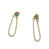 Pastel Bezels Chain Earrings