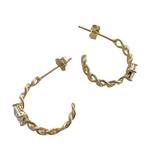 Chain Link Baguette Hoop Earrings