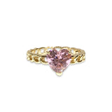 Amy Heart Cuban Chain Rings