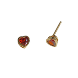 Noellery Amy Heart Bezel Birthstone Earrings