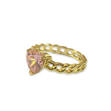 Amy Heart Cuban Chain Rings