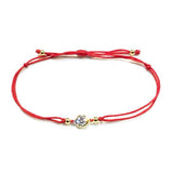 Amy Red Thread Bezel Bracelet