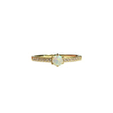 Opaline Half Sparkle White Opal Ring