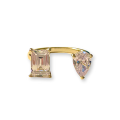 Adriene Clear Duo Adjustable Cocktail Ring