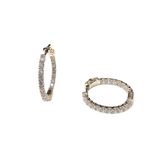 French Clasp Channeled Cubic Zirconia 1” Sparkle Hoops