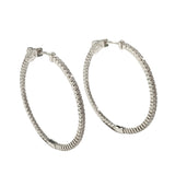 French Clasp Pave Medium 1.5” Hoops