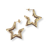 Gold Filled Star Hollow 1” Tube Hoops