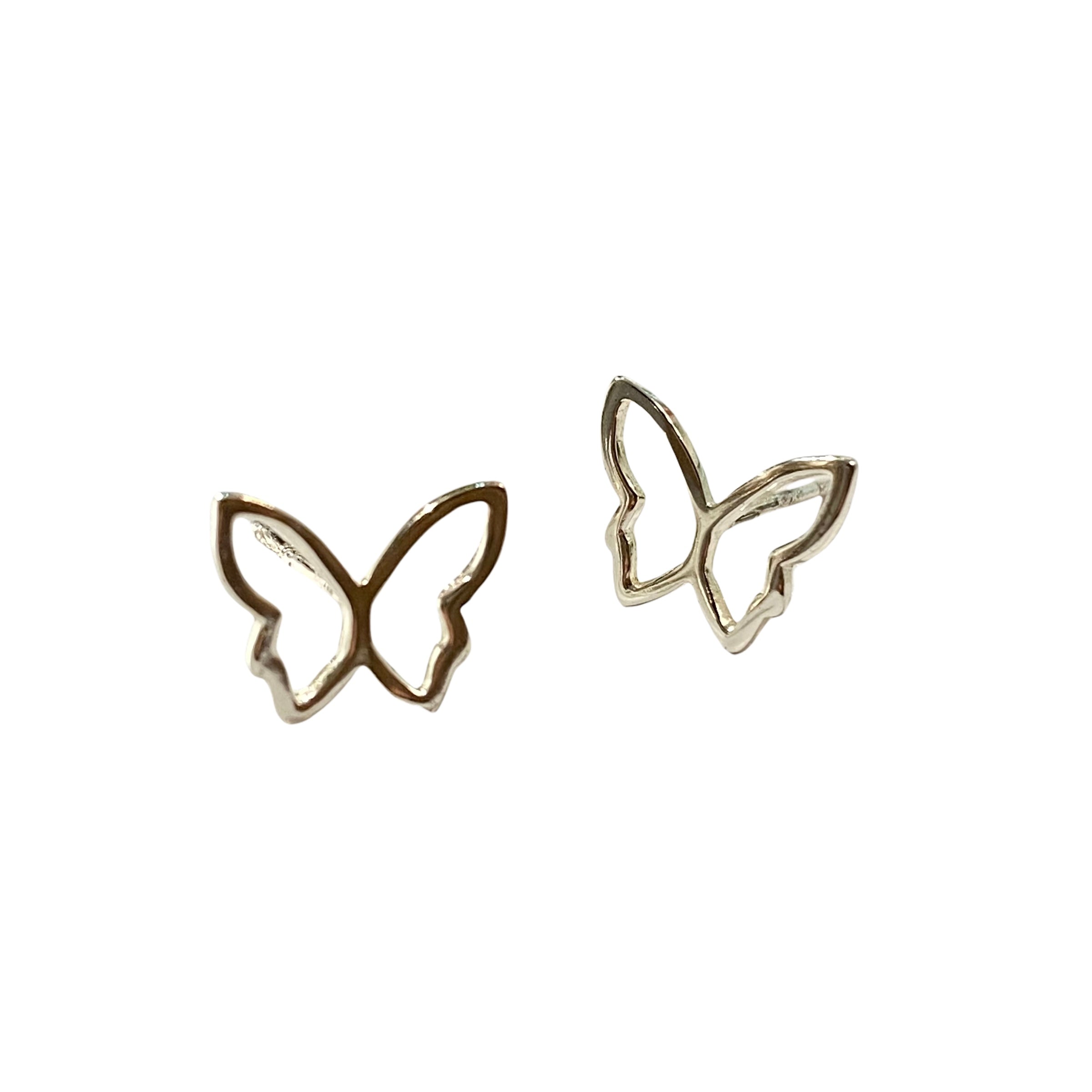 Sterling Silver Butterfly Outline Earrings