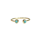 Olivia Open Turquoise Bezel Adjustable Ring