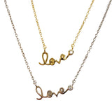Amore Love Cursive Bezel Necklace