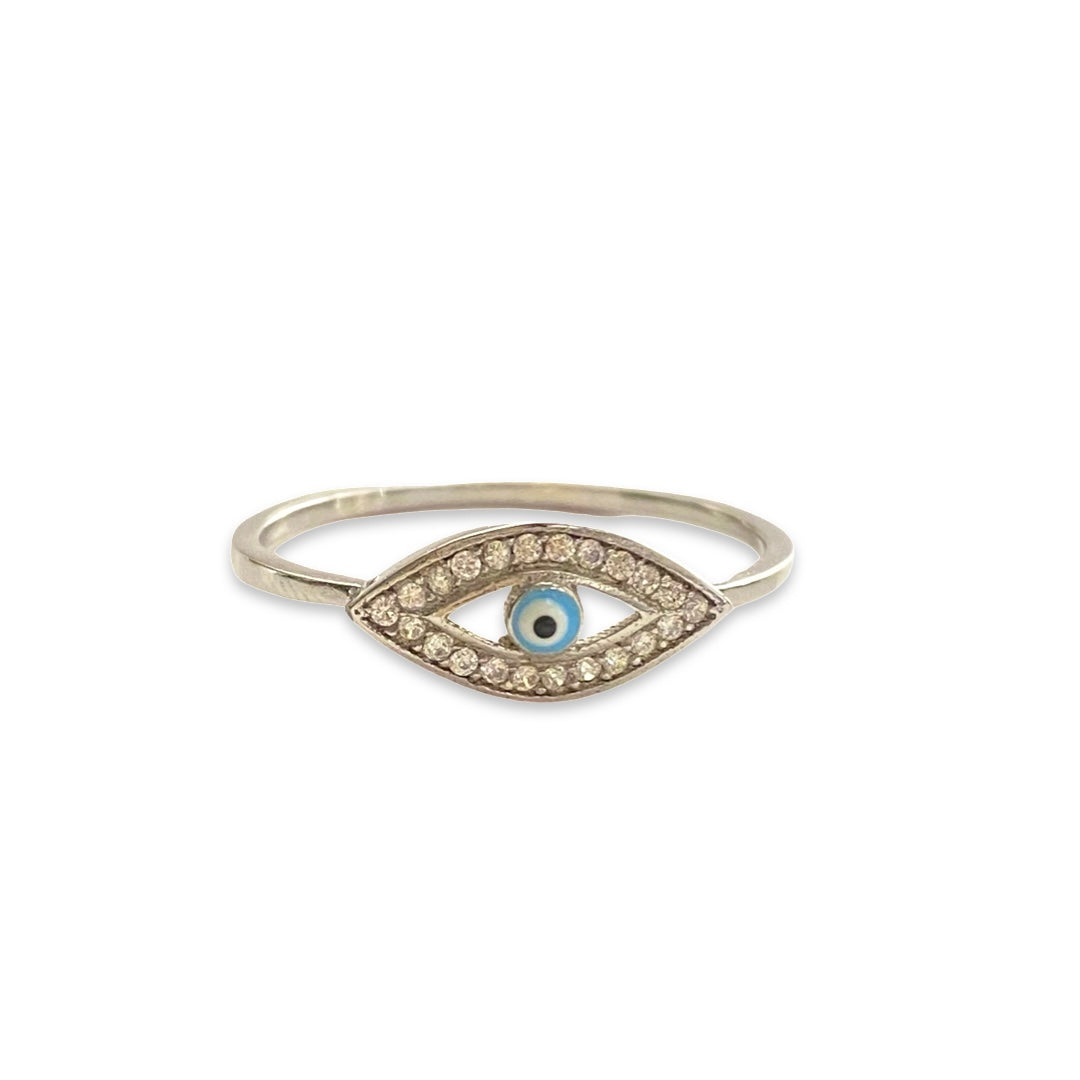 Silver 925 evil eye ring