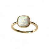 Opaline White Opal Square Ring