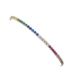 Amy Solo Row Rainbow Adjustable Bracelet