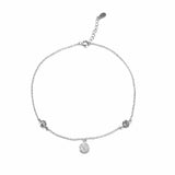 Geovana Round CZ Disc Anklet