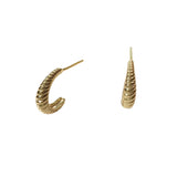 Croissant Striped Hoop Open Mini Earrings