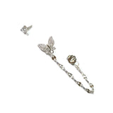 Sweet Butterfly Chain Stud Unbalanced Earring Set