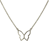 Sterling Silver Butterfly Outline Necklace