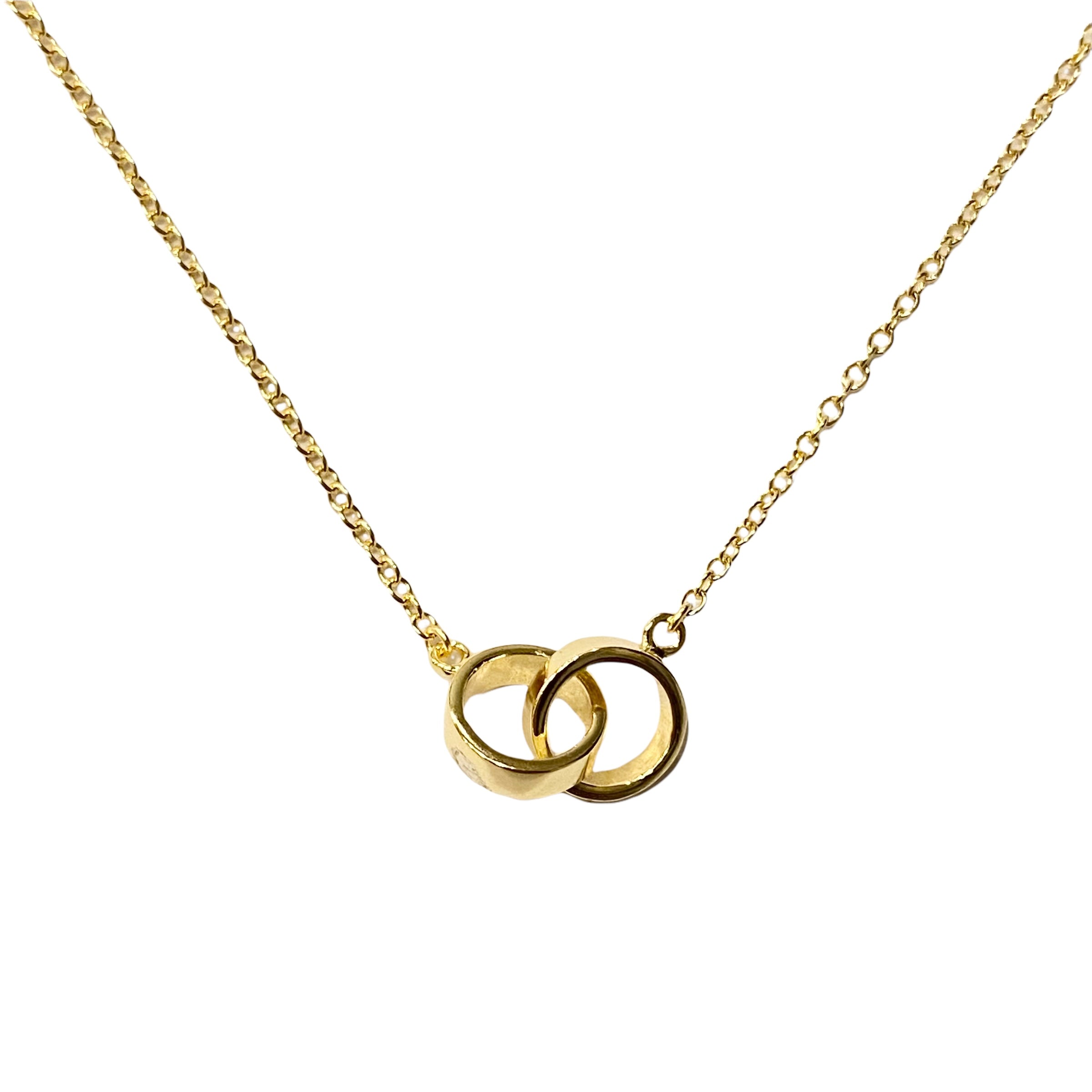 Gold Double Circles Necklace (Medium) 16” – Gilded Peach Studio