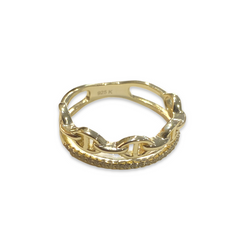 Chain Pave Stacked Ring