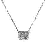 Amy East West Baguette Halo Necklace